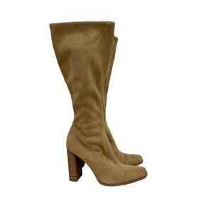 VTG Candies Y2K Knee High Faux Suede Side Zip Heeled Gogo Boots Shoes Womens 8 M